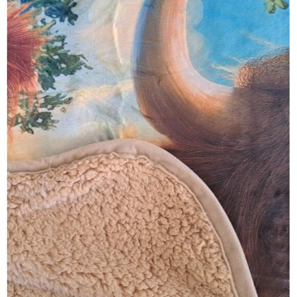 Highland Mini Cow Blanket Calf Sherpa Plush Throw Gift New Farm Barn Scottish - Picture 7 of 9